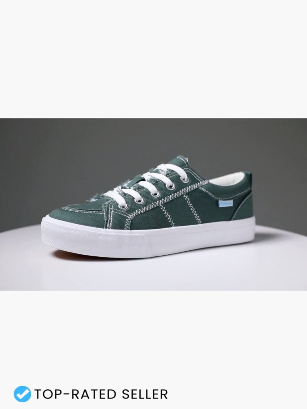 Cute Lace Up Canvas Sneakers Low Top Washed Flat Comfortable Walking Shoes - Picture 7 of 7